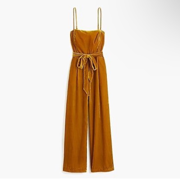J. Crew Velvet Jumpsuit with Tie in 00 - Picture 3 of 5